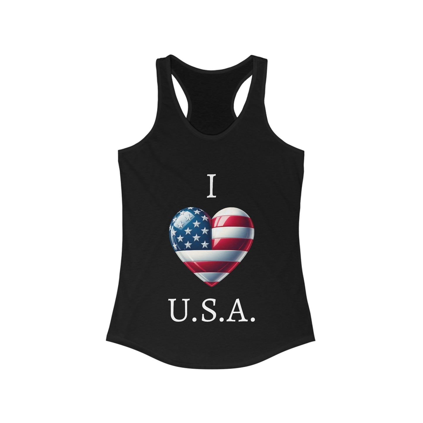 Women's I Heart U.S.A. Racerback Tank - Top That Tees