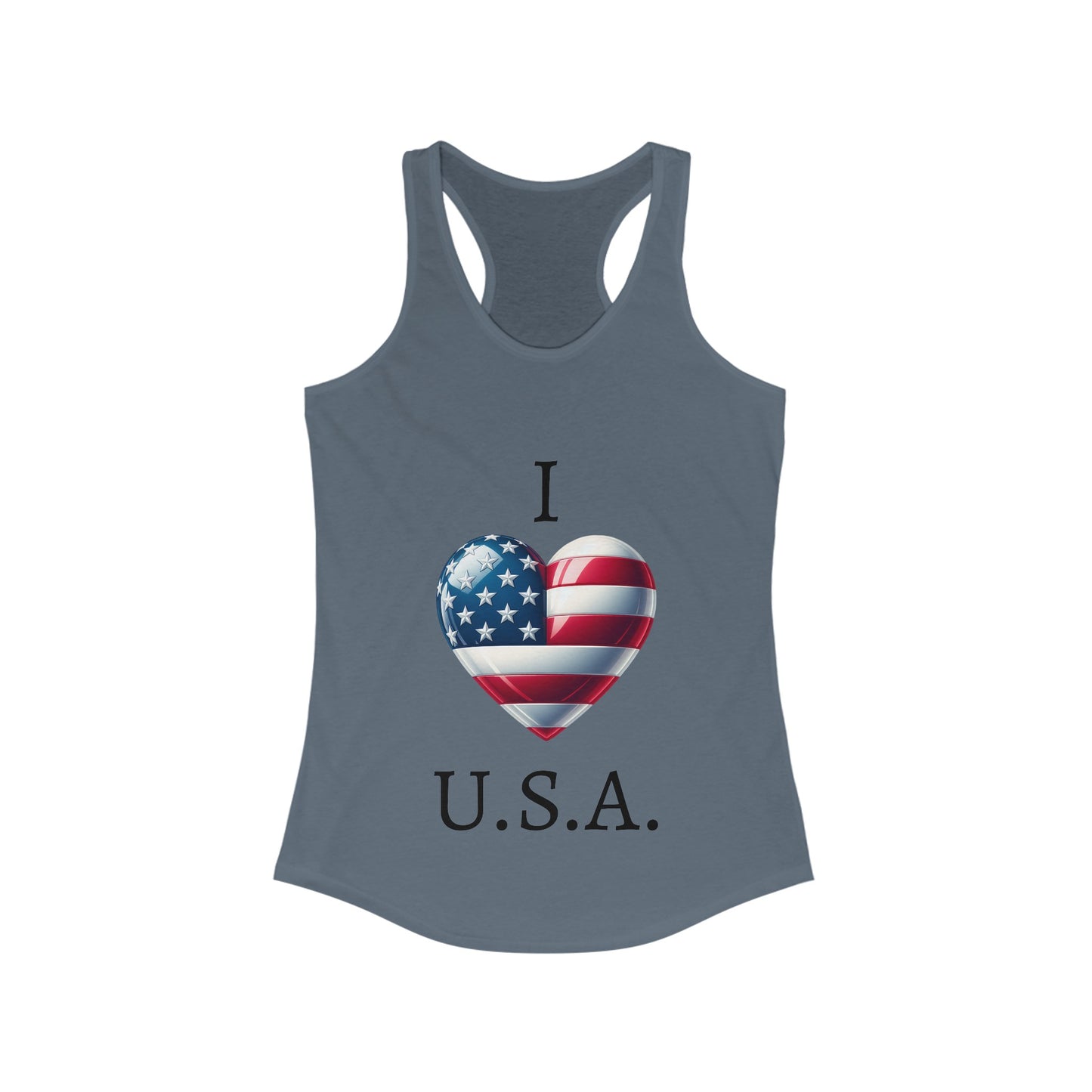 Women's I Heart U.S.A. Racerback Tank - Top That Tees