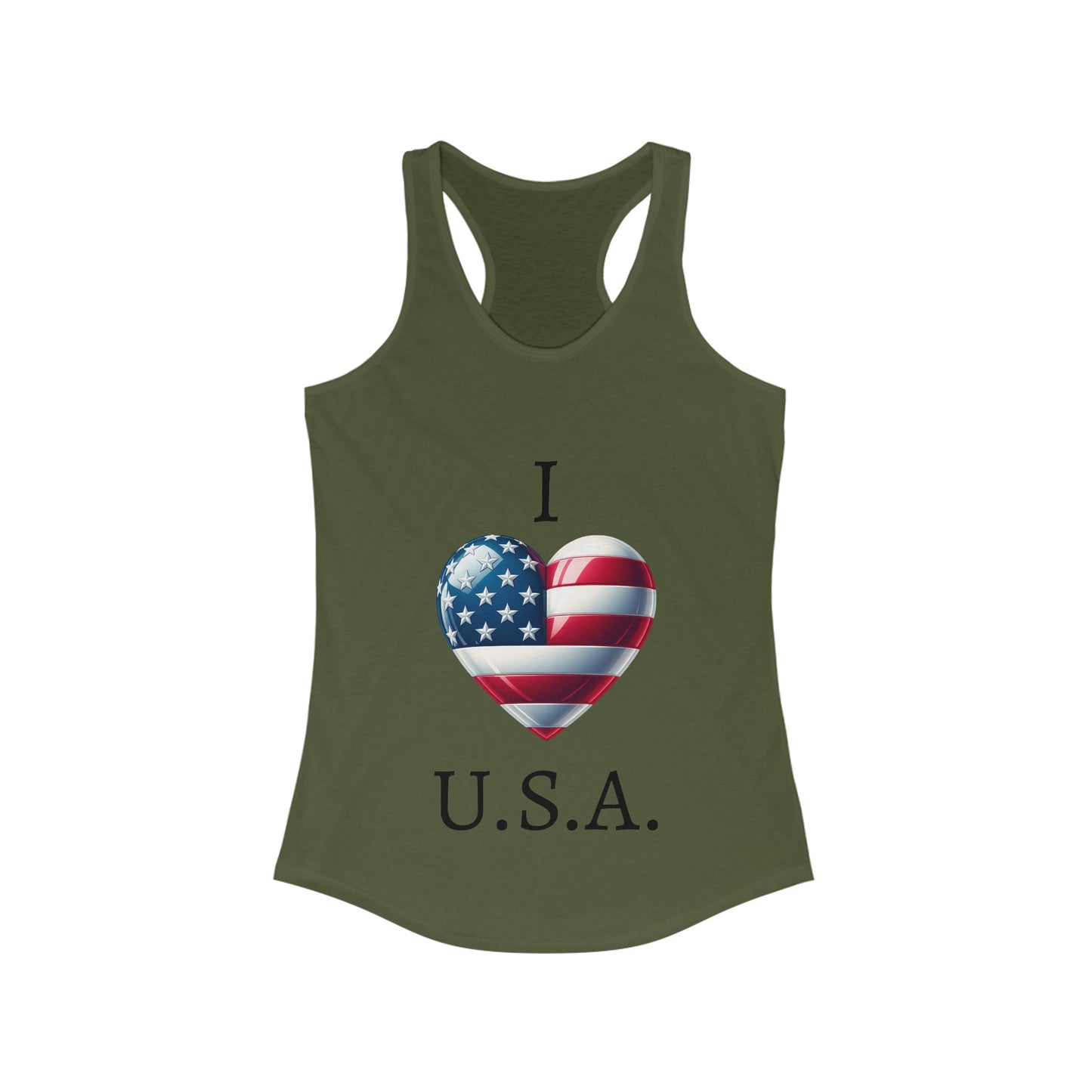 Women's I Heart U.S.A. Racerback Tank - Top That Tees
