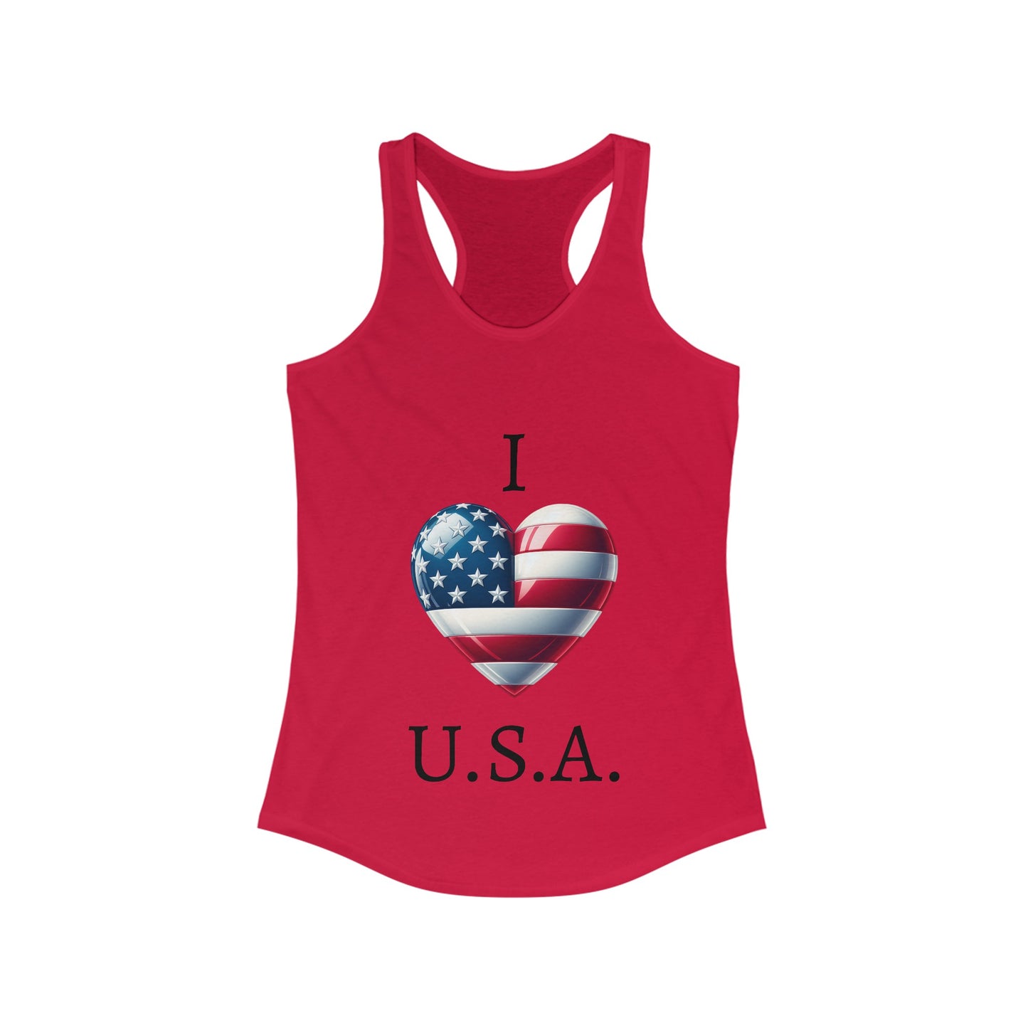 Women's I Heart U.S.A. Racerback Tank - Top That Tees