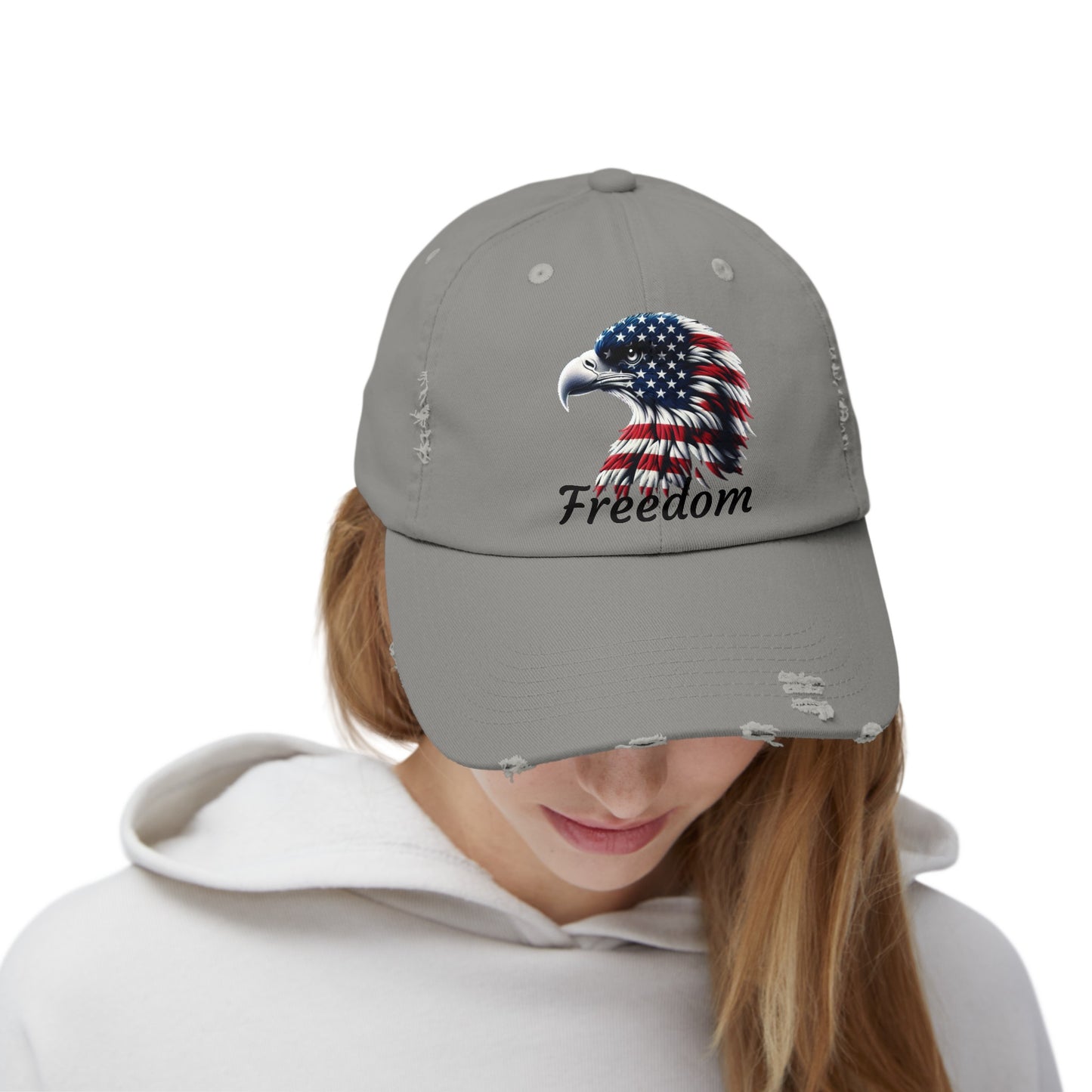 Freedom Unisex Distressed Cap - Top That Tees