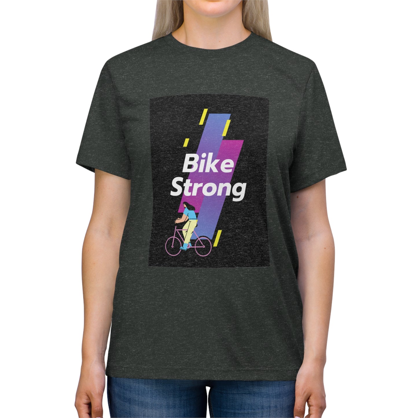 Bike Strong Unisex Tri-blend Tee, Mountain Biking, Cycling, Bike Riding, Outdoors, Athletic, Exercise, Trail Riding - Top That Tees