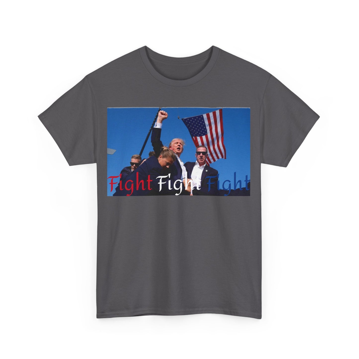 Trump Fight Fight Fight Iconic Unisex Heavy Cotton Tee - Top That Tees