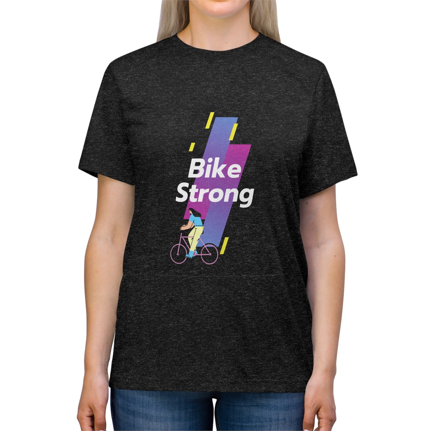 Bike Strong Unisex Tri-blend Tee, Mountain Biking, Cycling, Bike Riding, Outdoors, Athletic, Exercise, Trail Riding - Top That Tees