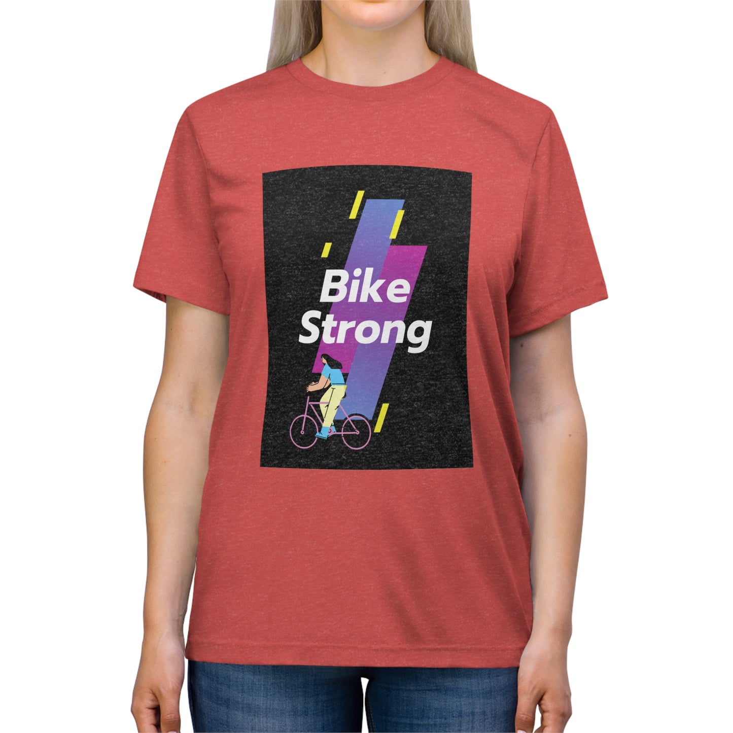 Bike Strong Unisex Tri-blend Tee, Mountain Biking, Cycling, Bike Riding, Outdoors, Athletic, Exercise, Trail Riding - Top That Tees