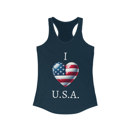 Women's I Heart U.S.A. Racerback Tank - Top That Tees