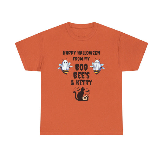 Funny Halloween Boo Bee's & kitty Unisex Tee, Humorous Graphic Tee, Halloween Costume, Spooky Trick or Treat Top, Halloween Party Apparel - Top That Tees