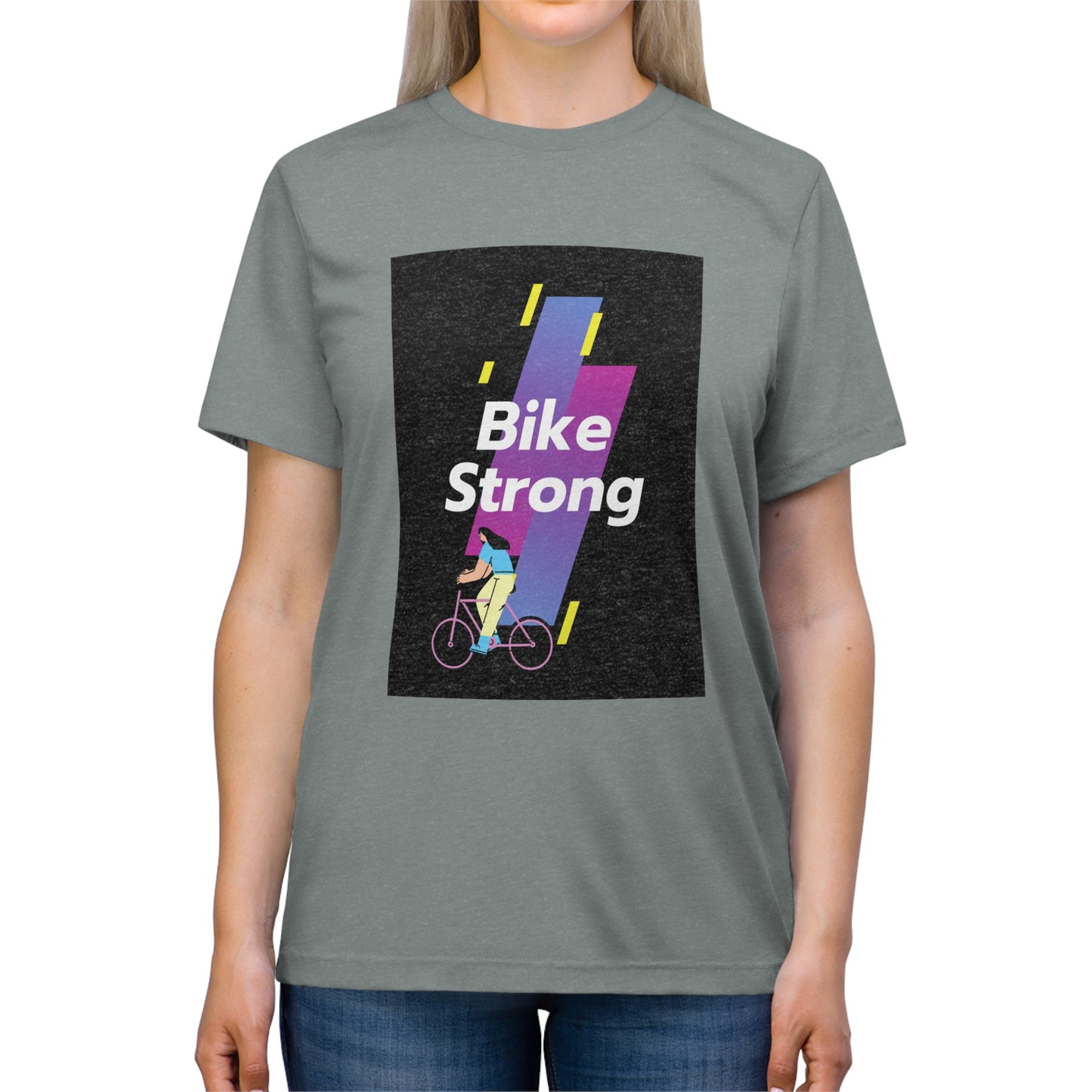 Bike Strong Unisex Tri-blend Tee, Mountain Biking, Cycling, Bike Riding, Outdoors, Athletic, Exercise, Trail Riding - Top That Tees