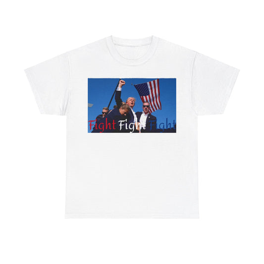 Trump Fight Fight Fight Iconic Unisex Heavy Cotton Tee - Top That Tees