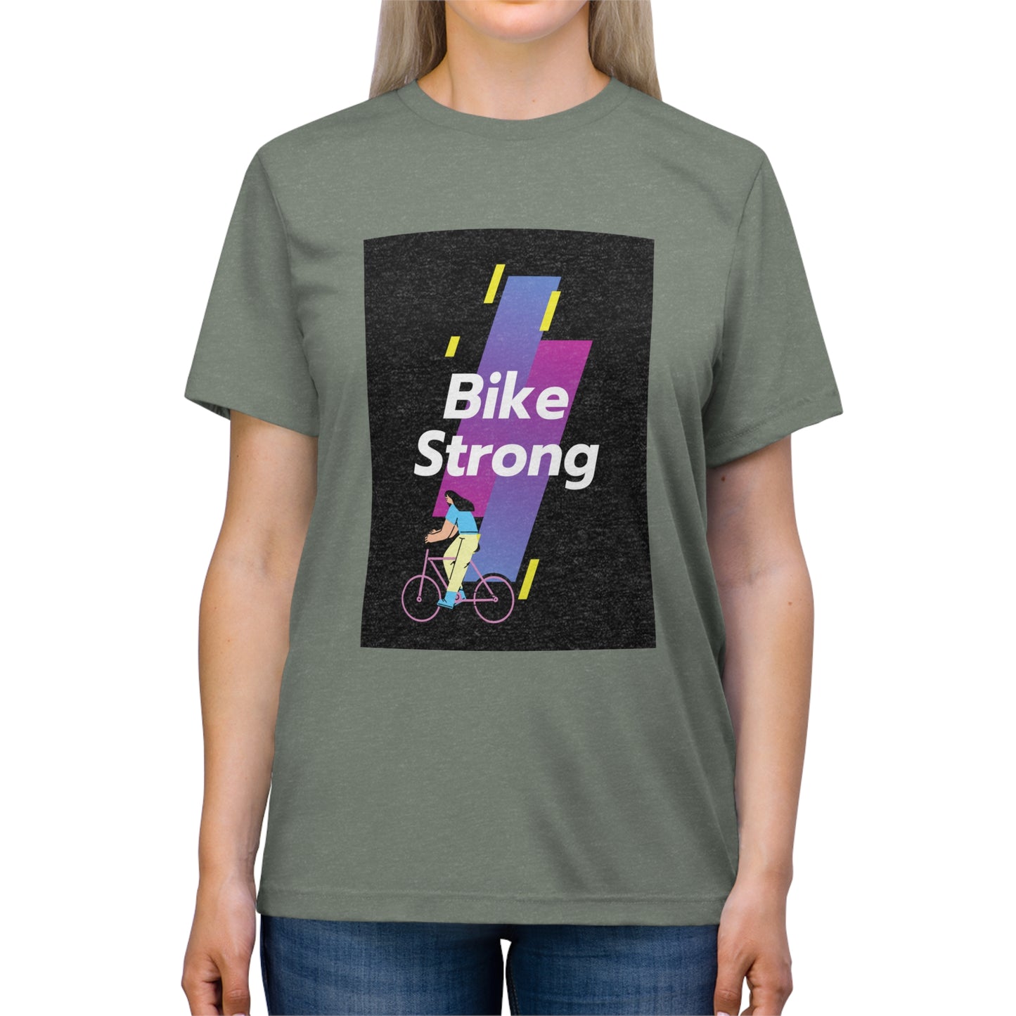 Bike Strong Unisex Tri-blend Tee, Mountain Biking, Cycling, Bike Riding, Outdoors, Athletic, Exercise, Trail Riding - Top That Tees