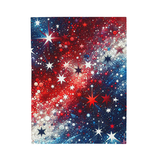 Red, White & Blue Stars Velveteen Plush Blanket - Top That Tees