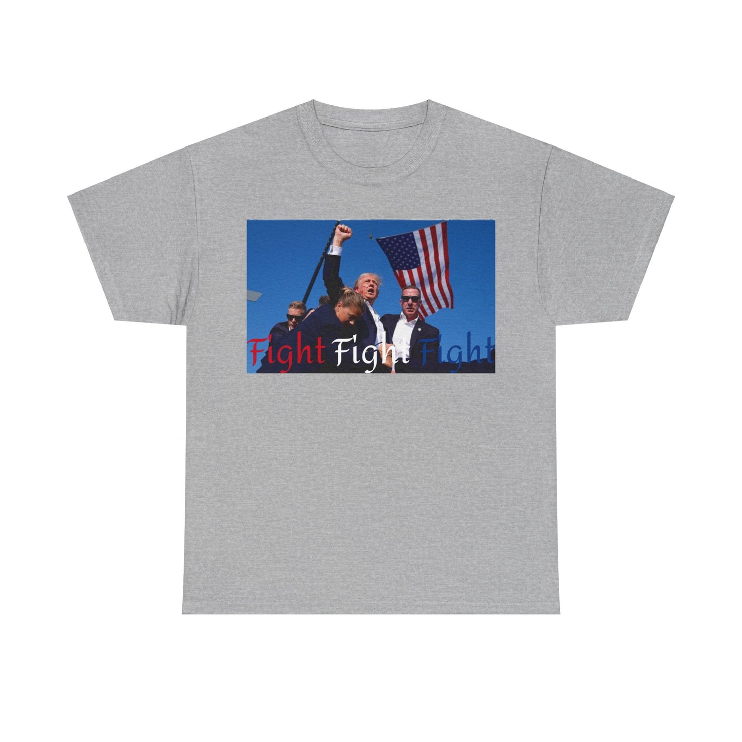 Trump Fight Fight Fight Iconic Unisex Heavy Cotton Tee - Top That Tees