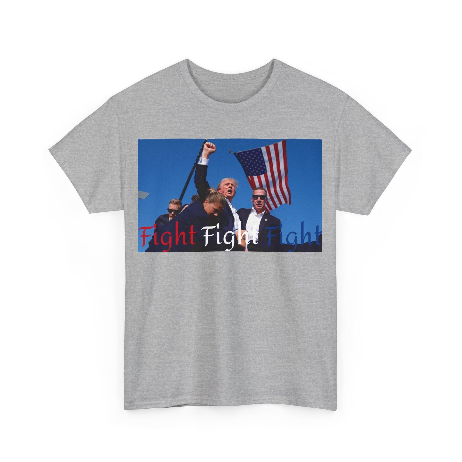 Trump Fight Fight Fight Iconic Unisex Heavy Cotton Tee - Top That Tees