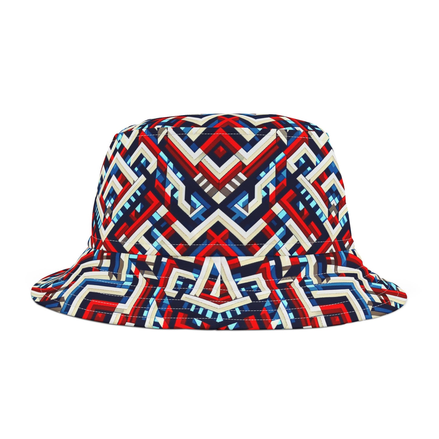 Red, White and Blue Wild Design Bucket Hat (AOP) - Top That Tees