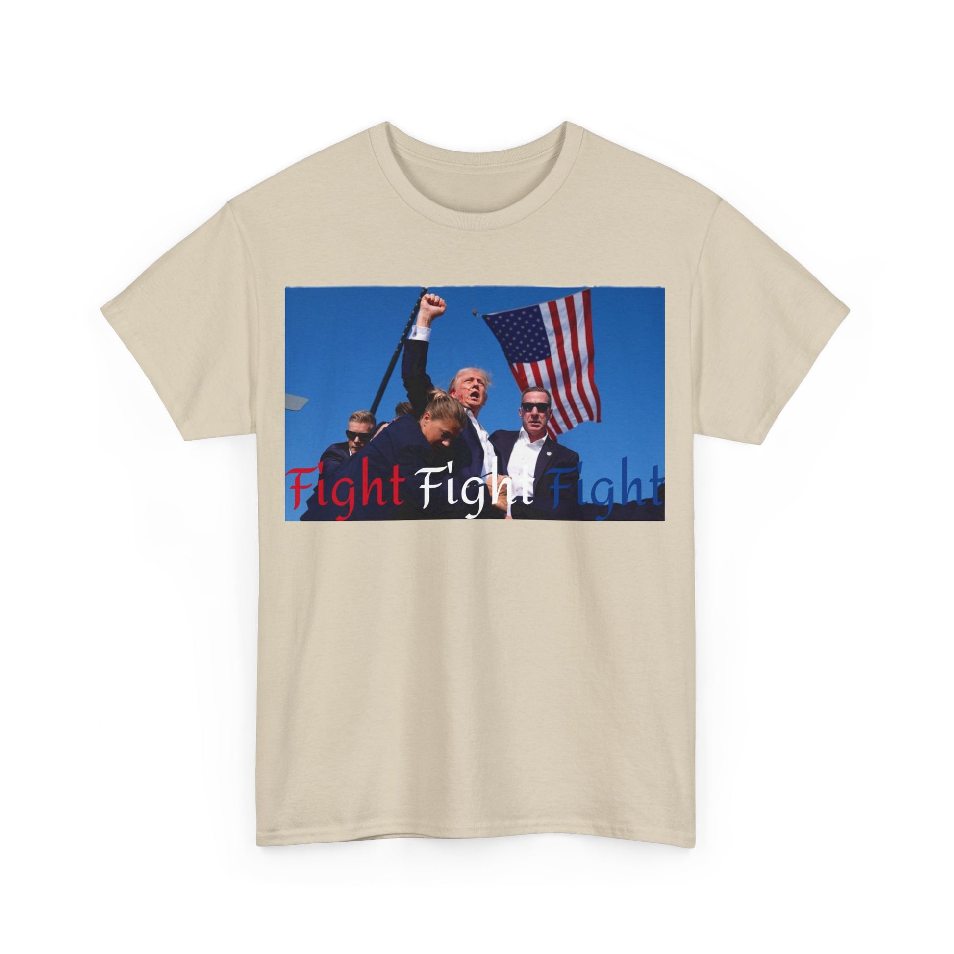 Trump Fight Fight Fight Iconic Unisex Heavy Cotton Tee - Top That Tees