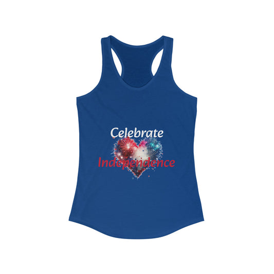 Women's Celebrate Independence Ideal Racerback Tank - Top That Tees