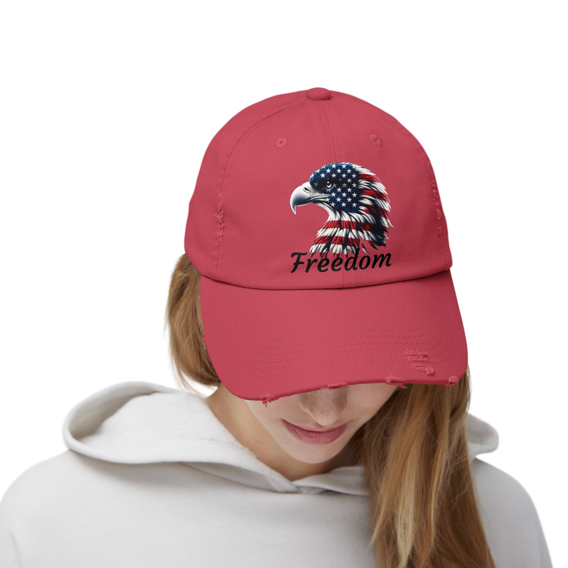 Freedom Unisex Distressed Cap - Top That Tees