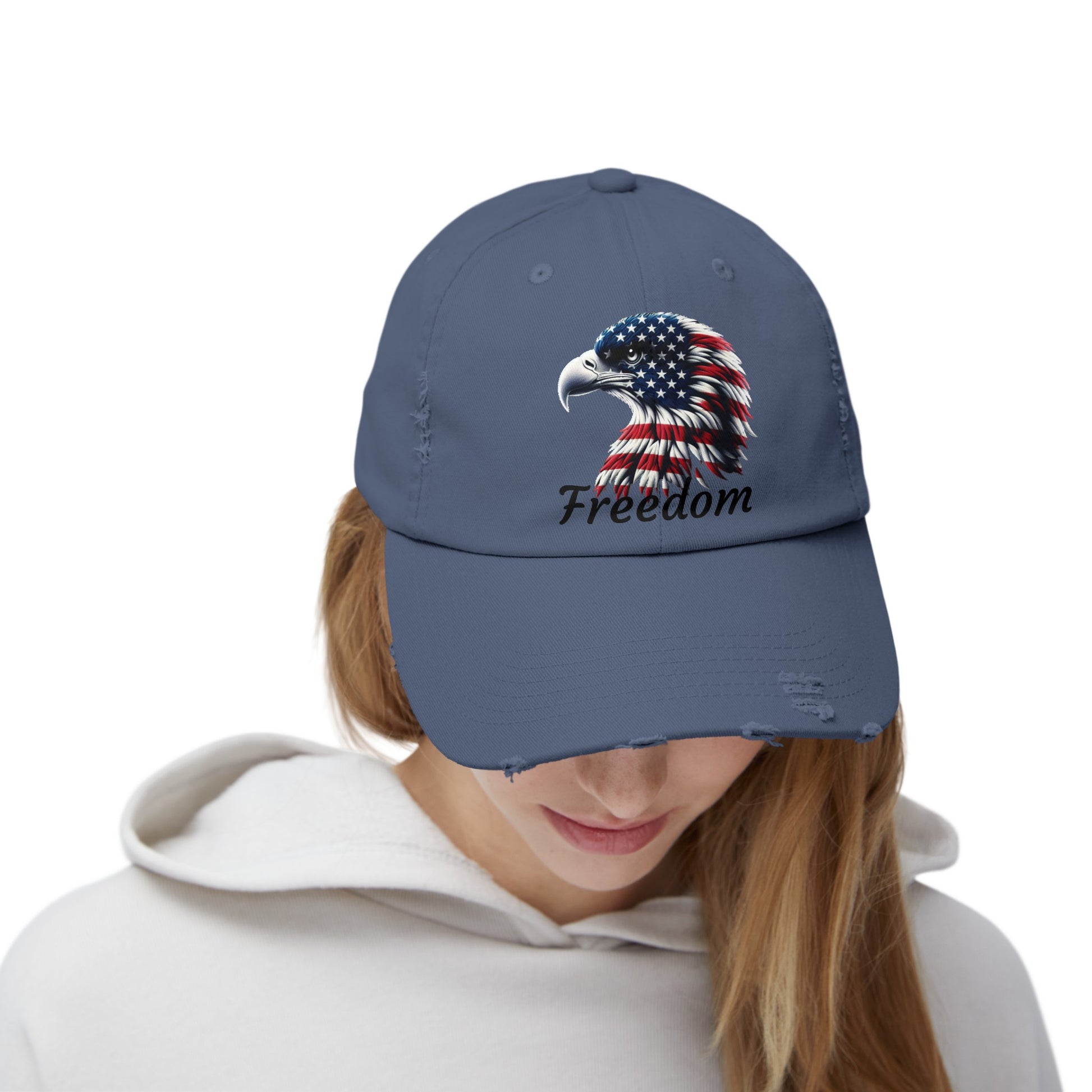 Freedom Unisex Distressed Cap - Top That Tees