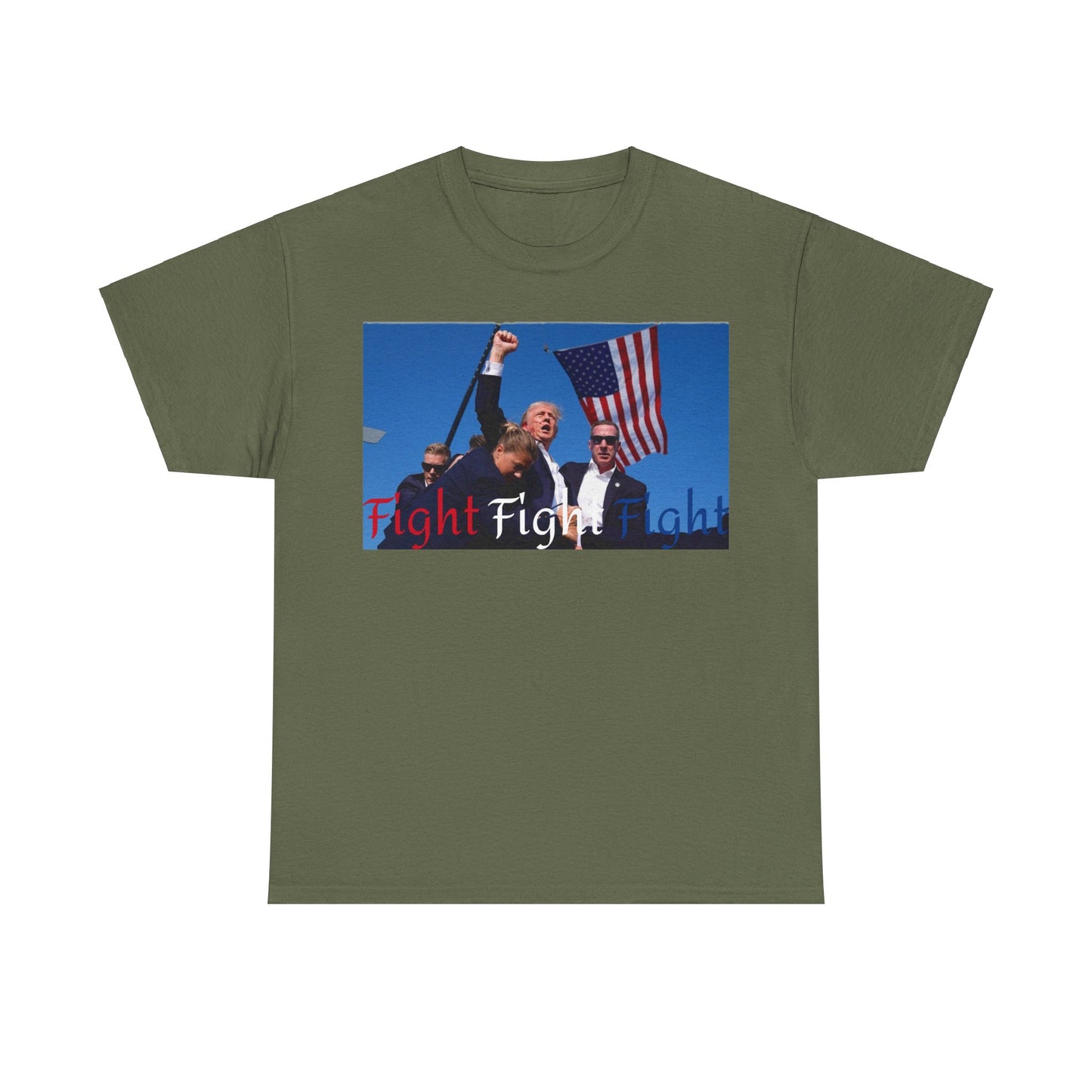 Trump Fight Fight Fight Iconic Unisex Heavy Cotton Tee - Top That Tees