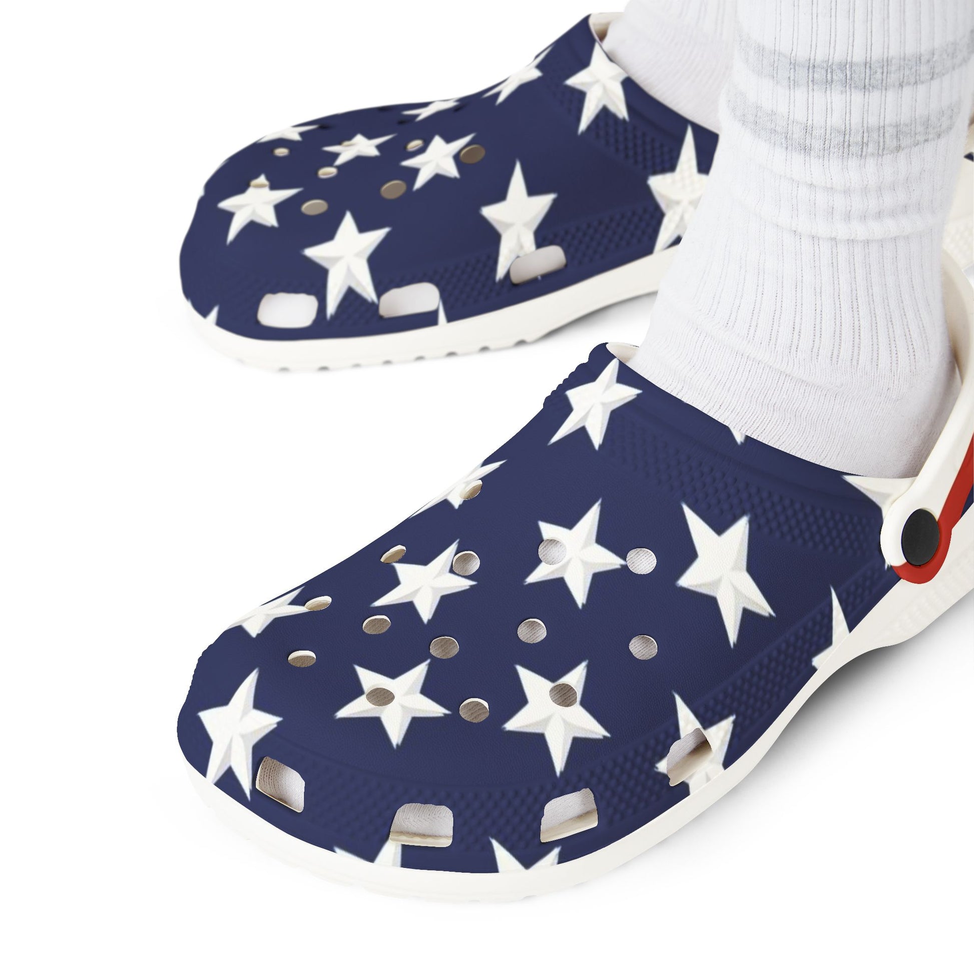 Stars and Stripes American Flag Patriotic EVA Foam Rubber Shoes - Top That Tees