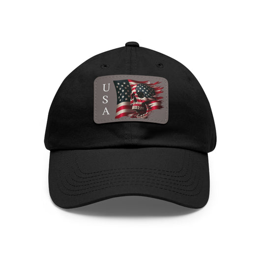 USA Flag and Skull Dad Hat - Top That Tees