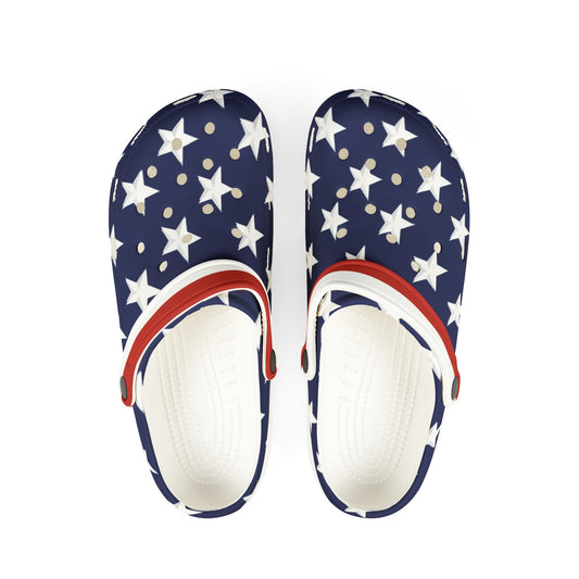 Stars and Stripes American Flag Patriotic EVA Foam Rubber Shoes - Top That Tees