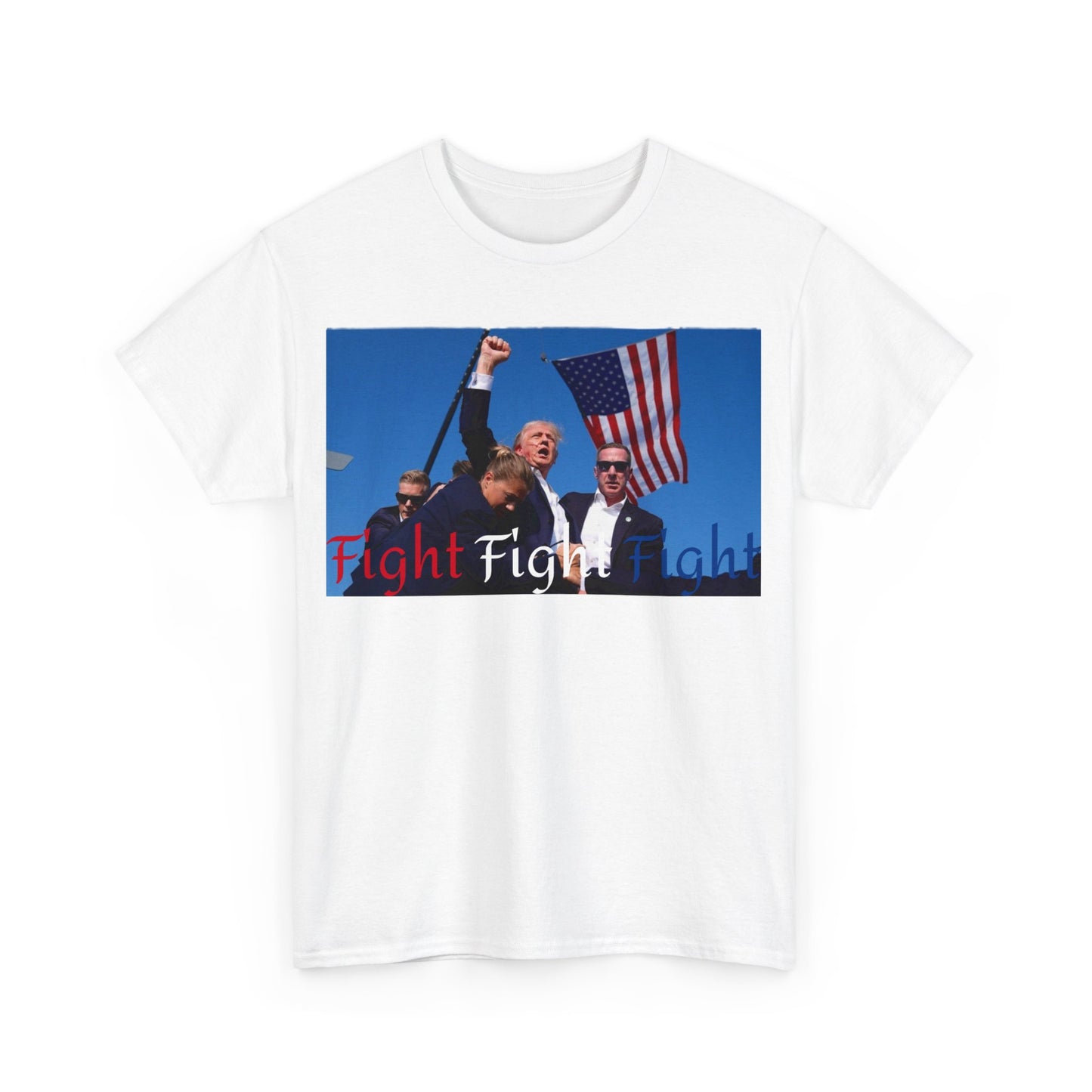 Trump Fight Fight Fight Iconic Unisex Heavy Cotton Tee - Top That Tees