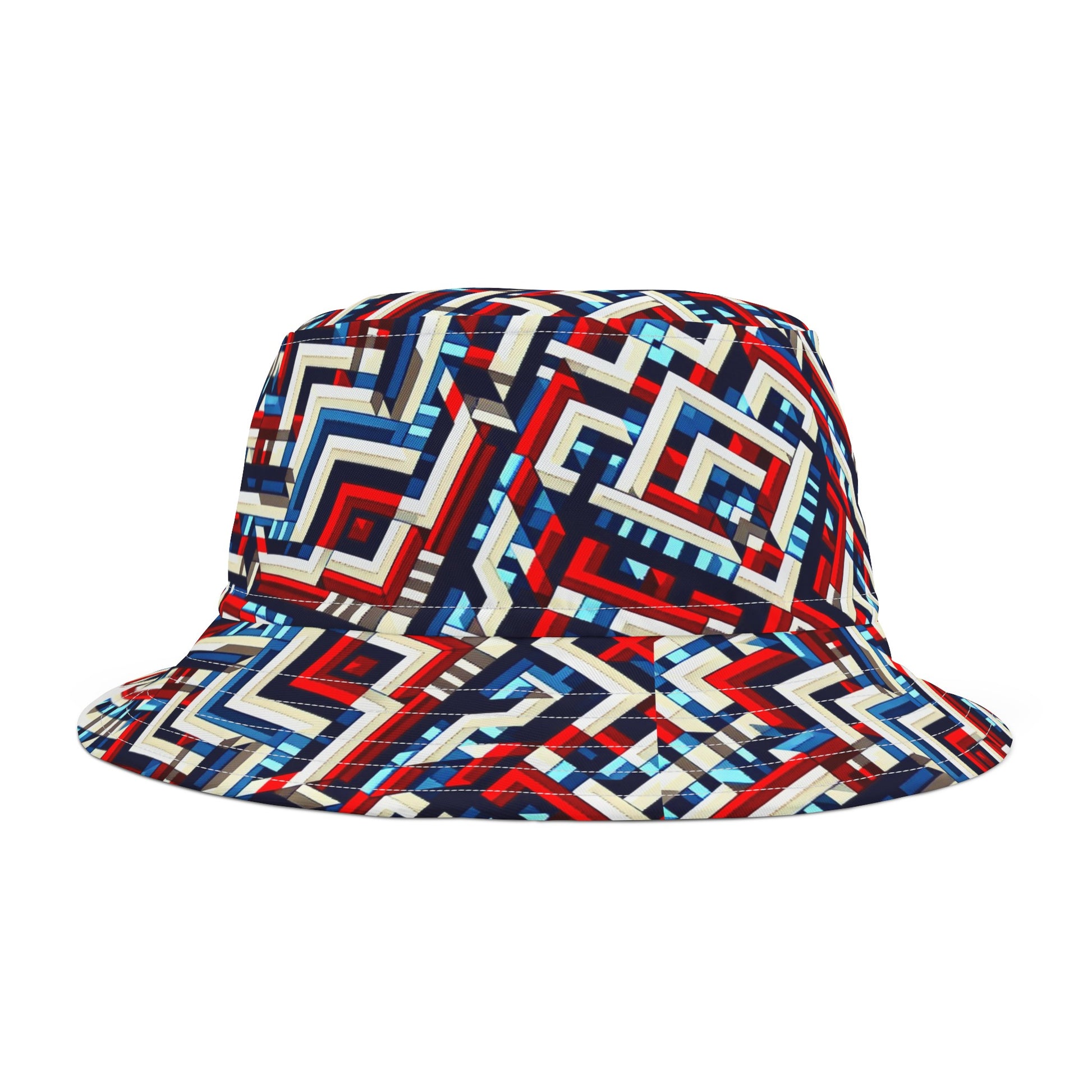 Red, White and Blue Wild Design Bucket Hat (AOP) - Top That Tees