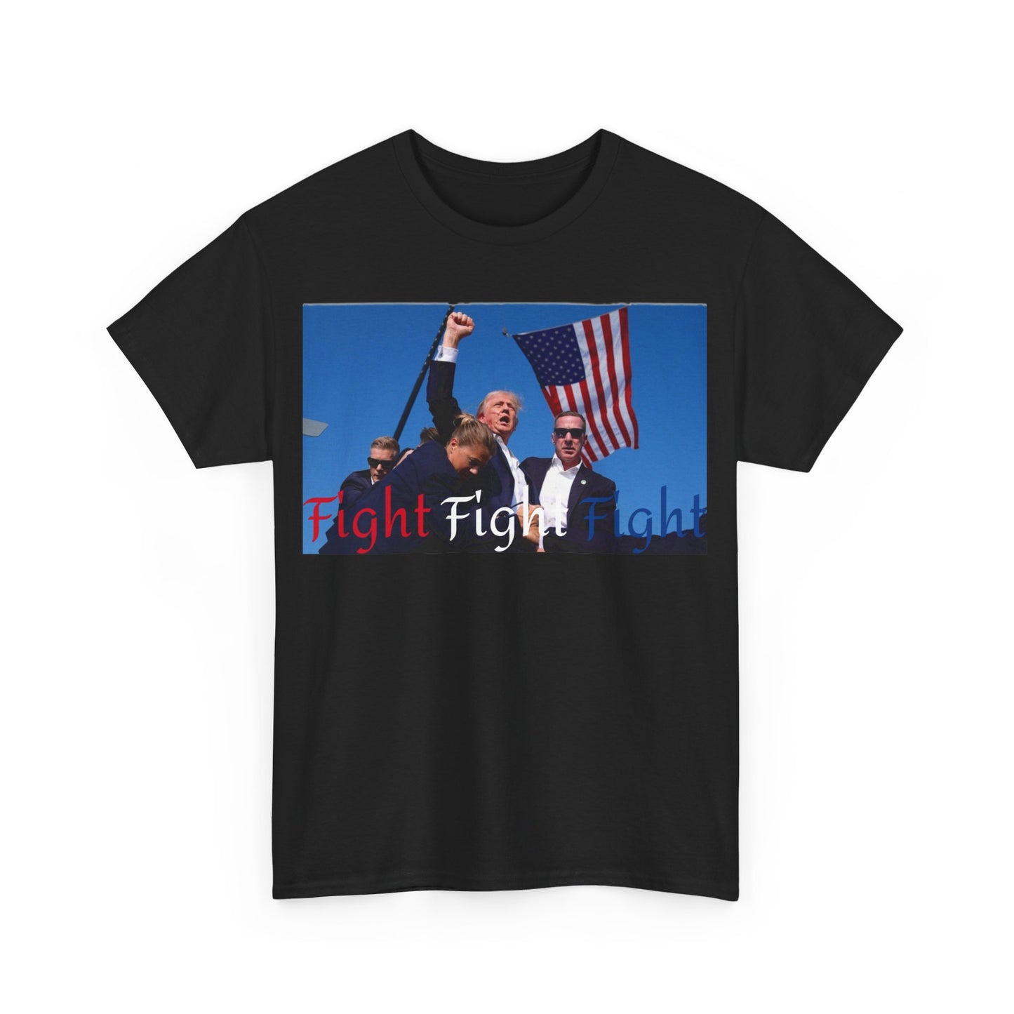 Trump Fight Fight Fight Iconic Unisex Heavy Cotton Tee - Top That Tees