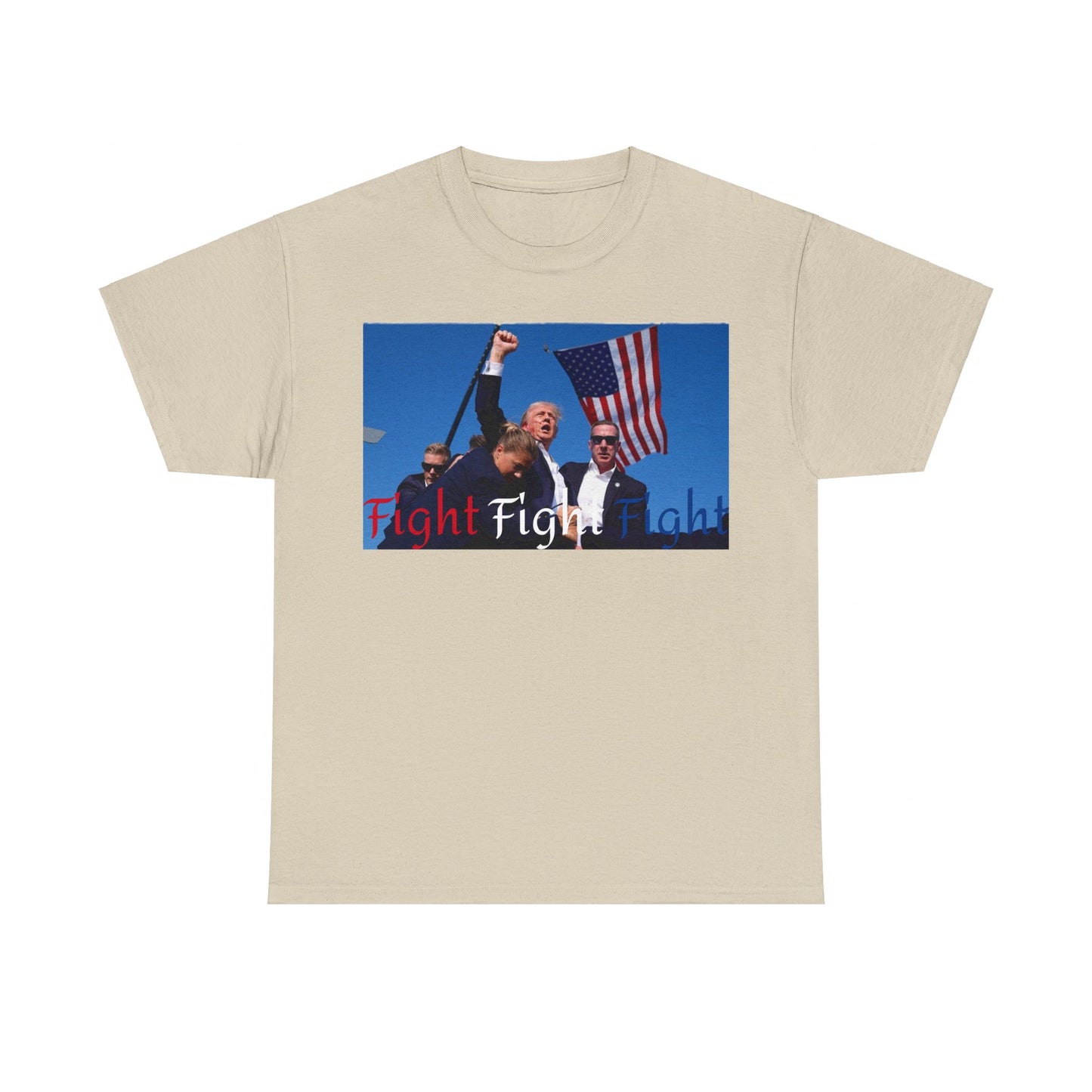 Trump Fight Fight Fight Iconic Unisex Heavy Cotton Tee - Top That Tees