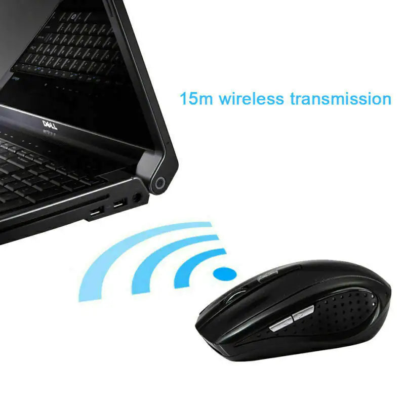 2.4GHz Wireless Optical Mouse & USB Receiver For PC Laptop Computer