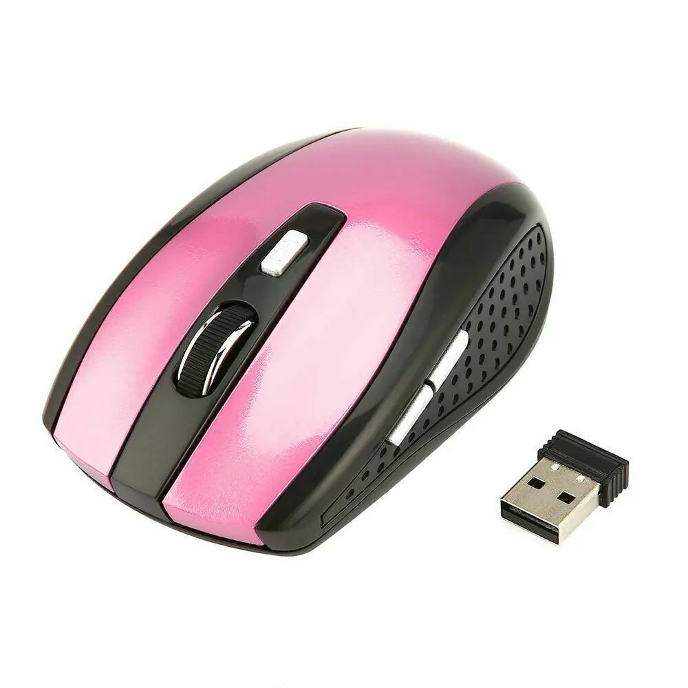 2.4GHz Wireless Optical Mouse & USB Receiver For PC Laptop Computer