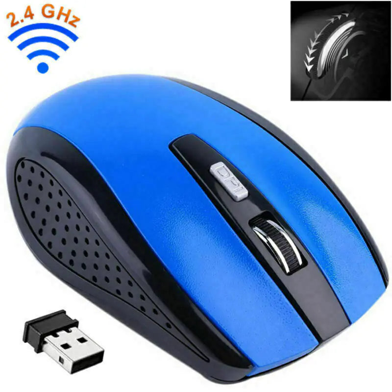 2.4GHz Wireless Optical Mouse & USB Receiver For PC Laptop Computer